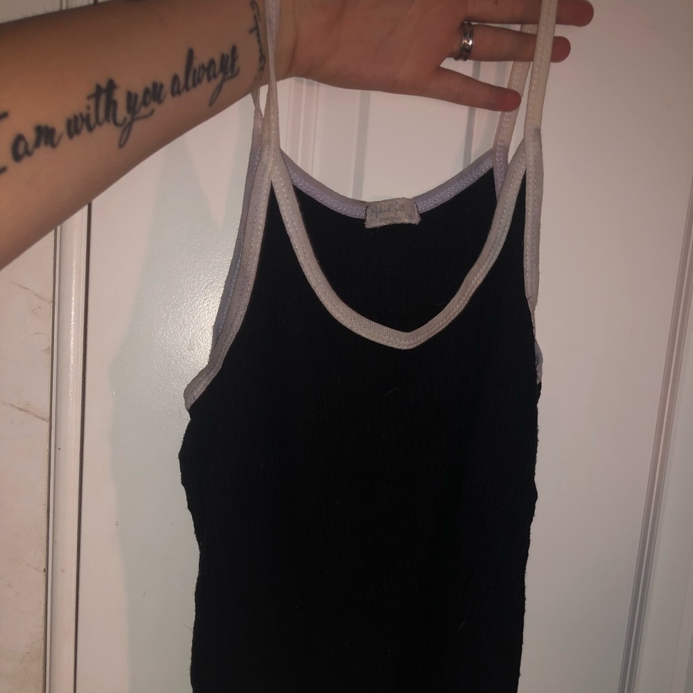 White and black crop top